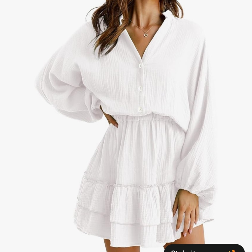 White Button-Up Dress